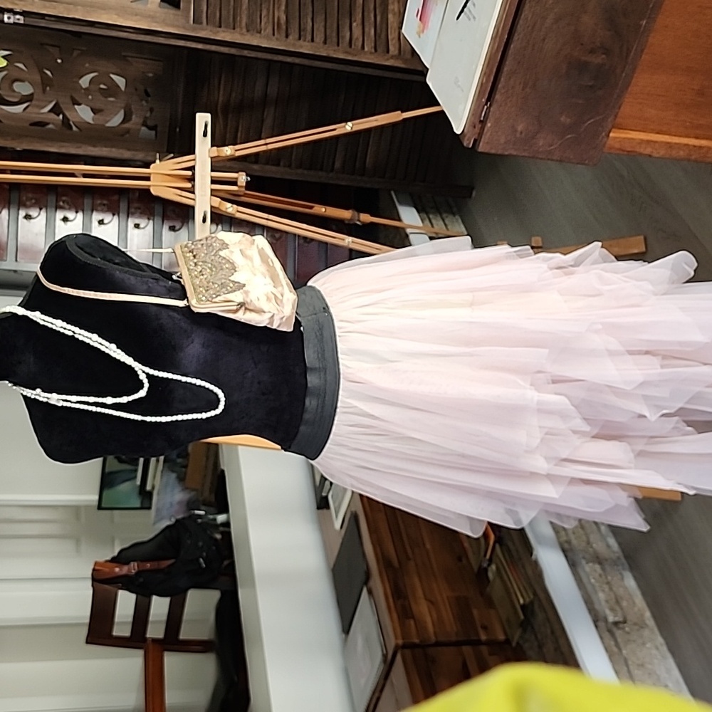 Free People FAIRY SKIRT Elegant BLUSH Cream Layered Skirt *RARE* Size Large